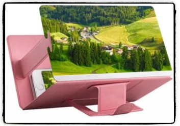 Zvětšovací 3D obrazovka k mobilnímu telefonu (Růžový)